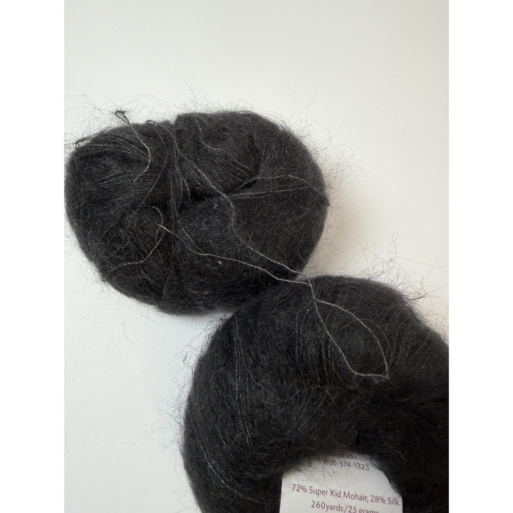 Knit Picks Aloft Mohair Silk Yarn Black Lot Of 2 Lace Weight 25 G Each - Picture 4 of 6